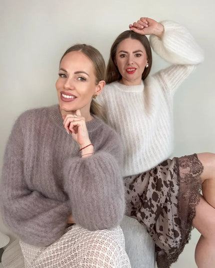 SWETER STELLA Z MOHEREM ŚMIETANKOWY - BLUMANIA