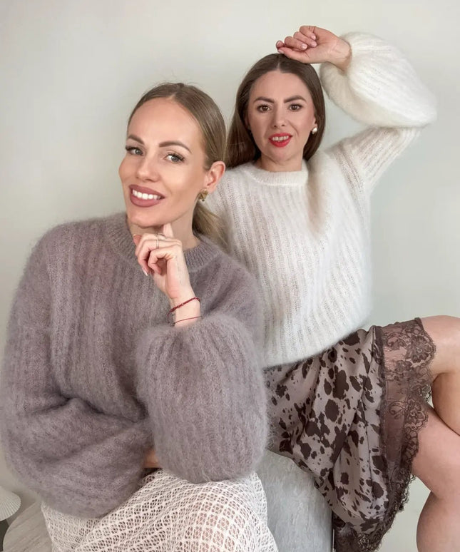 SWETER STELLA Z MOHEREM ŚMIETANKOWY - BLUMANIA