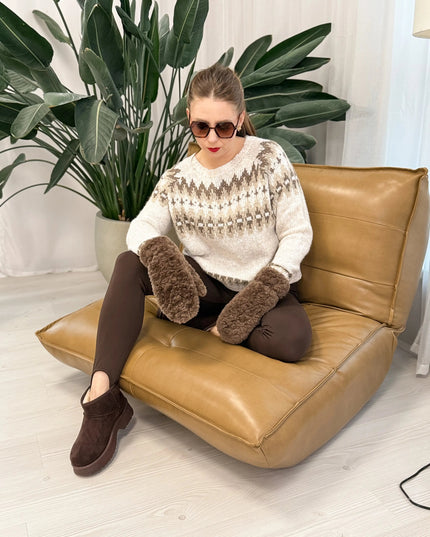 SWETER WINTER BEŻOWY - BLUMANIA