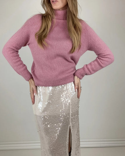 SWETER Z GOLFEM COZY MOOD LEMONADA ROSE 30% BABY ALPAKA - BLUMANIA
